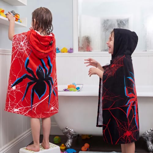 Peryiter 2-Pack Spider Hooded Beach Towels - Quick Dry & Soft, 58" x 28"