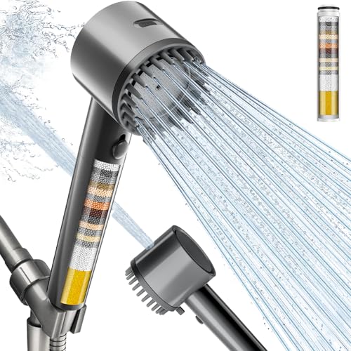 5-Mode Handheld Filtered Shower Head with Chlorine Removal Filter
