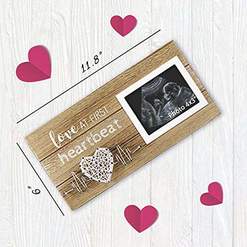 Baby Sonogram Picture Frame 4x3 - Love at First Heartbeat Pregnancy Gift