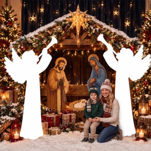 Capoda 2-Pack Life Size Christmas Angel Cardboard Cutouts - 5.3 Ft Nativity Decor