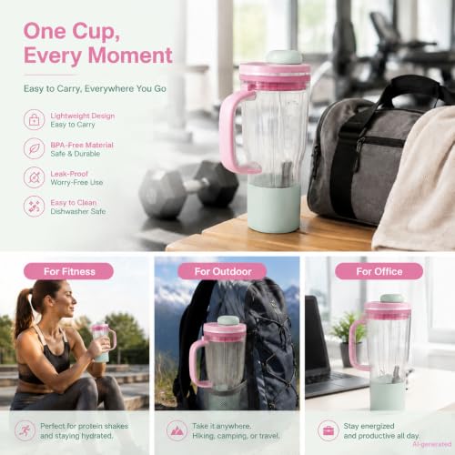 26oz Travel Tumbler with Leakproof Lid, Silicone Straw, and Cleaning Brushes