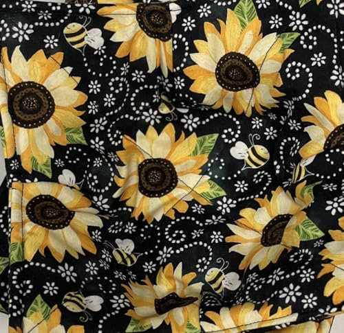 Sunflower and Bee Microwave Bowl Cozies - Set of 2 Cotton Bowl Holders
