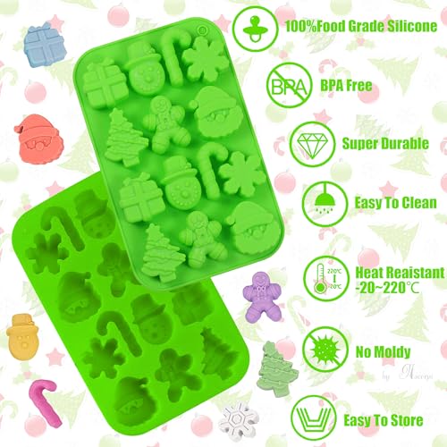 Christmas Silicone Chocolate Mold for Holiday Candy, Gums & Soaps