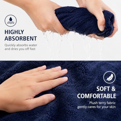 Soft Absorbent Cotton Blend Bath Towel Set - 18 or 12-Piece Set, 450 GSM