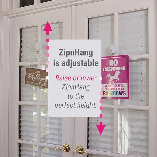 Damage-Free Adjustable Wreath Hanger for Glass, Screen & Front Doors - White