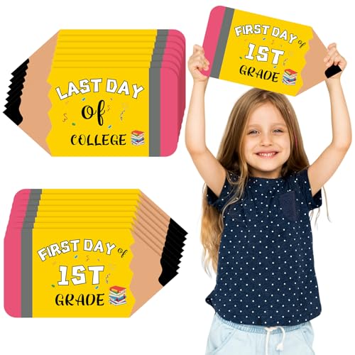 16 Pcs First & Last Day of School Signs, Reusable Double Sided Photo Props