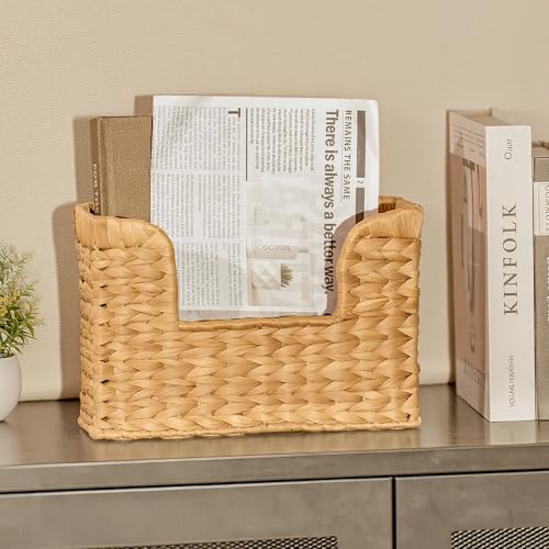 Woven Water Hyacinth Wall Hanging Basket – Rustic Magazine & Mail Organizer