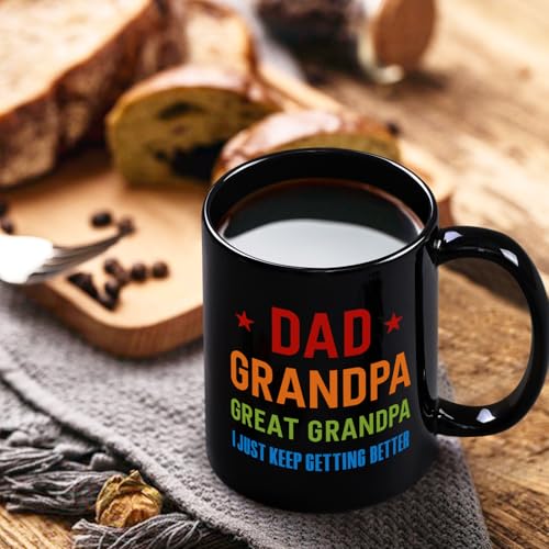 Maustic Great Grandpa Mug Black 11oz - Christmas Birthday Gift for Grandpas