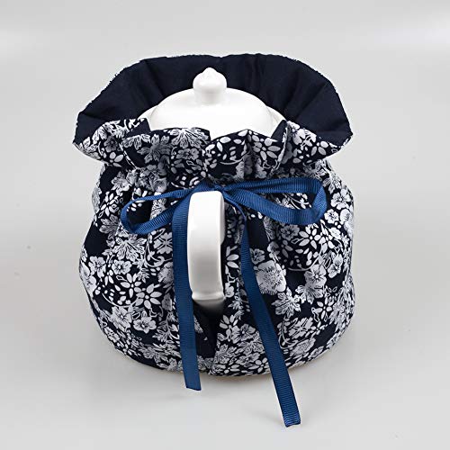 Vintage Floral Cotton Tea Cosy for 27-41 oz Teapots, Insulated Warmer