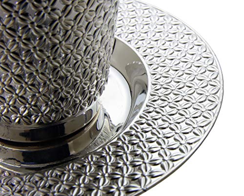 5.5 oz Disposable Silver Kiddush Cup and Saucer Set - 5 Pack