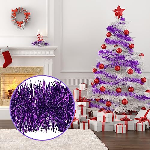 Ohiyoo Purple Tinsel Garland 50 Feet Christmas & Party Decor