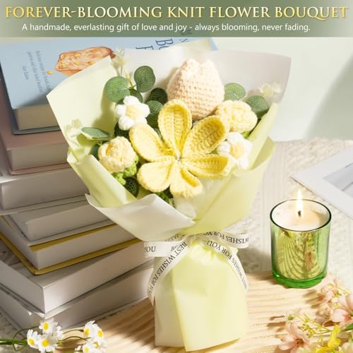 Luxury Self-Care Spa Gift Basket for Women with Crochet Flower Bouquet