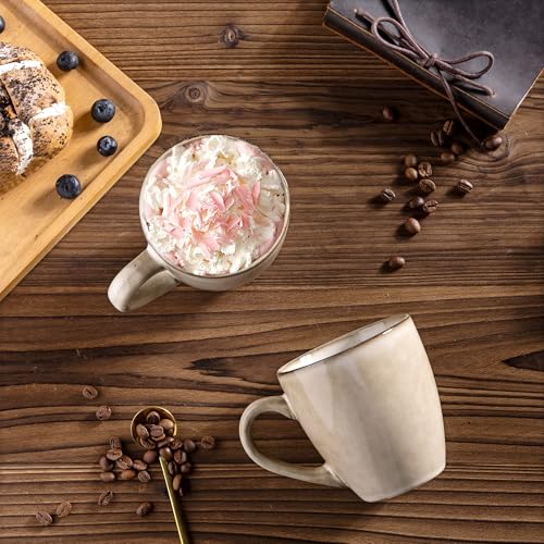 GBhome 12oz Ceramic Coffee Mug Set - Durable Stoneware Cups for Tea, Latte, Hot Cocoa, Dishwasher & Microwave Safe, Pack of 6