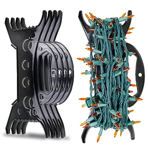 4-Pack Christmas Light Storage Holders - Holiday Light Organizer, Black