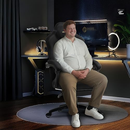 Ergonomic Gaming Chair for Big and Tall, Suede Fabric with Footrest
