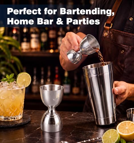 PAGWS Stainless Steel Double Jigger Bar Tool for Cocktails & Mixology