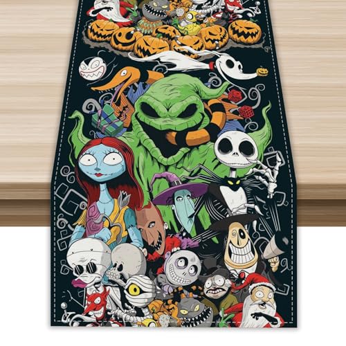Ghost Pumpkin Halloween Table Runner 13x108 Inches for Home Decor - Farmnall