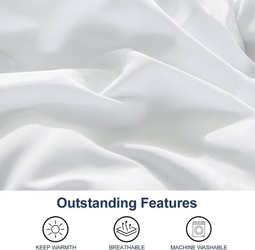 ACCURATEX Queen Duvet Insert - Fluffy 400GSM Down Alternative Comforter | Heavyweight & Warm, White, 90x90