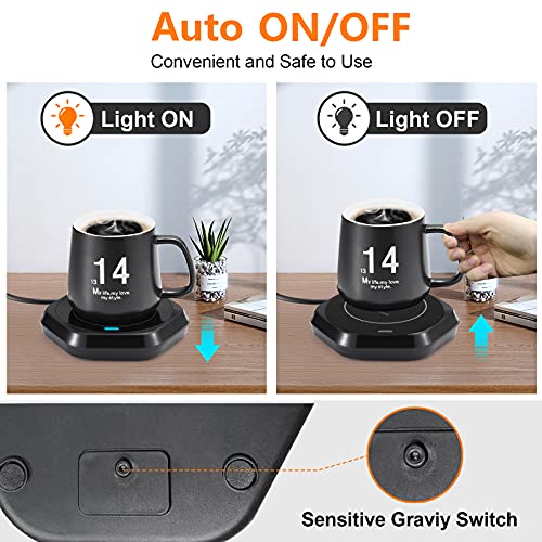 COFFEE MUG WARMER R1 Black - Electric Beverage Warmer with Auto Shut Off & Thermostat