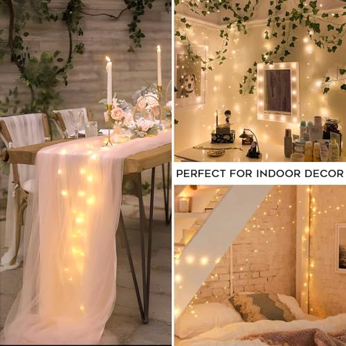 Suddus 33ft 100 LED Battery Operated Fairy Lights with Remote