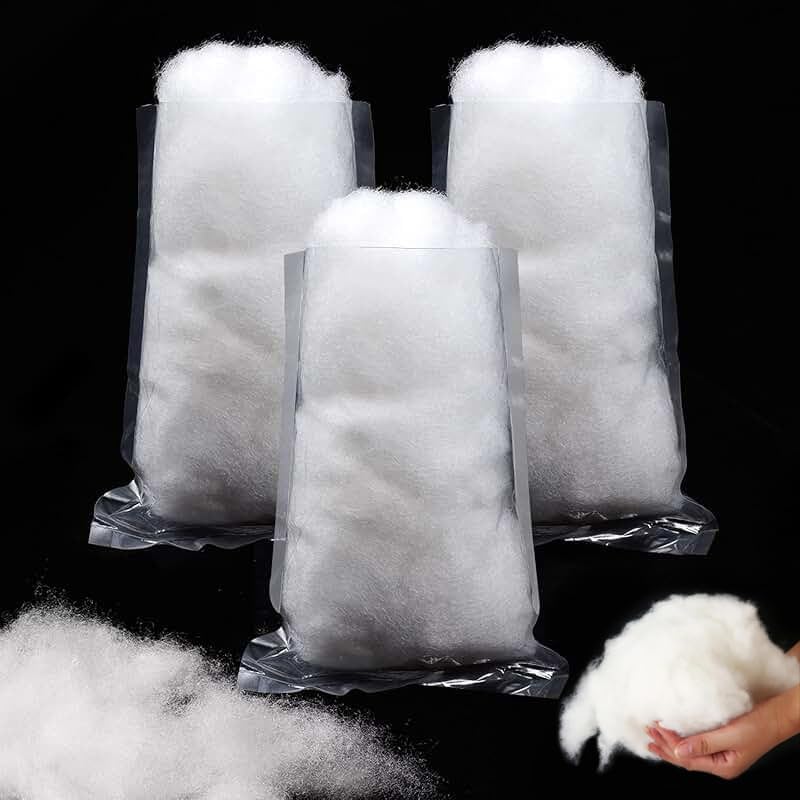 Skiennix Christmas Fake Snow Decoration - 7.05 Oz Fluffy Artificial Snow Cotton for Indoor Decor | Flame Resistant Winter Blanket
