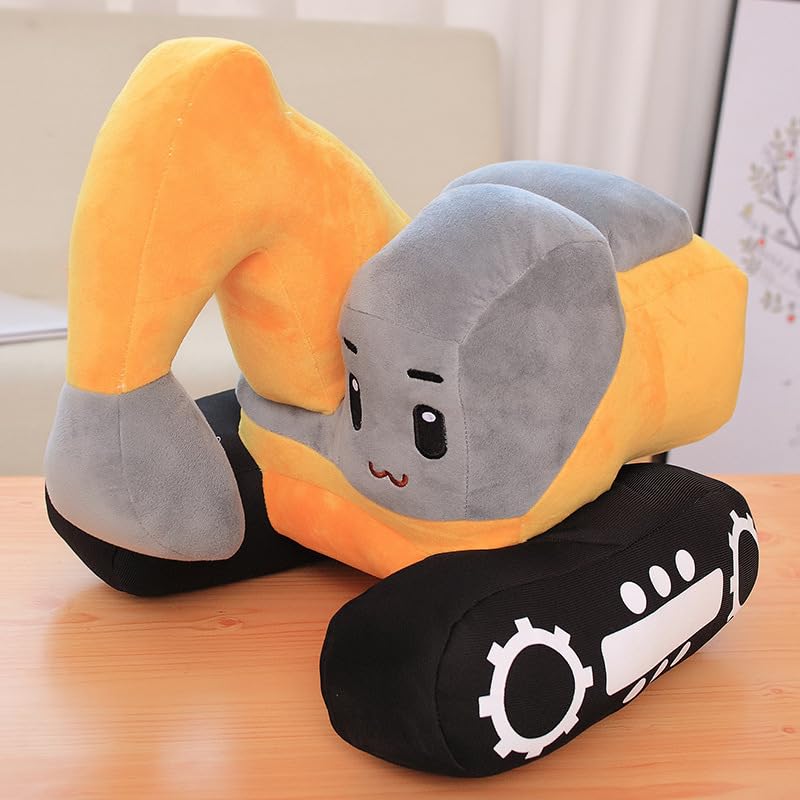 Excavator Plush Toy,11" Soft Excavator Stuffed Construction Toy Plush Digger Truck Toy Car Plush Pillow,Great Plush Gift for Kids