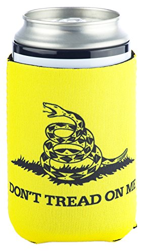 Funny Guy Mugs Don't Tread On Me Yellow Collapsible Neoprene Can Cooler - Drink Cooler