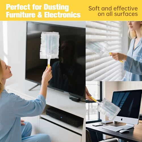 4-Pack Extendable Duster Replacement Handles for Home & Car Cleaning