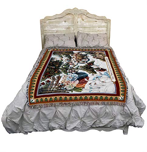 Twelve Days of Christmas Cotton Blanket - Pure Country Weavers Heirloom Throw, Wall Tapestry, Made in USA