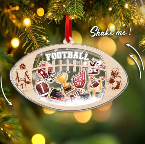 Football Ornament for Christmas Tree - Football Lover Shaker Decor, 2025 Variation
