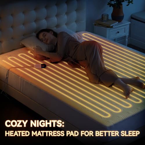 Guohaoi Electric Heated Mattress Pad Twin 39x75 with 6 Heat Settings & Timer