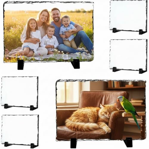 Gersoniel 6 Pack Sublimation Slate Photo Frames 5.9x7.9 Inch with Stands