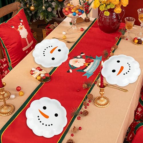 AimFun 48-Pack Snowman Christmas Paper Plates - Winter Holiday Disposable Dessert Plates