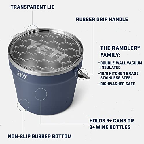 Insulated Stainless Steel Beverage Ice Bucket with Rotating Handle