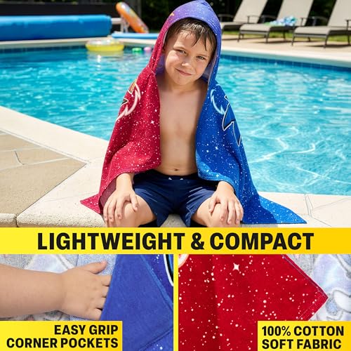 Sonic The Hedgehog Kids Hooded Cotton Bath & Beach Towel Wrap (49"x30")