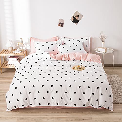 Polka Dot Duvet Cover Set - Black and White Minimalist Bedding