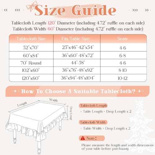 KKJIAF Light Pink Gingham Tablecloth 60 x 120 Inch, Cotton Plaid Table Cover