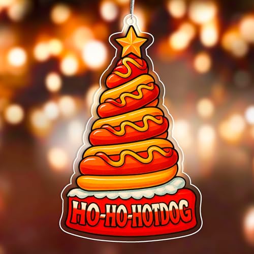 Hotdog 2 Side Printed Acrylic Ornament - Funny Christmas Food Decor, Foodie Gift