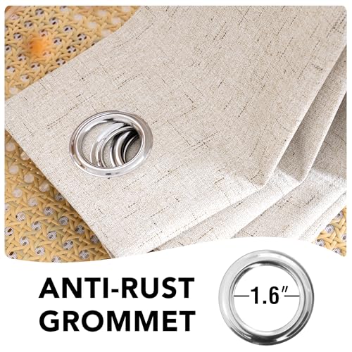 H.VERSAILTEX Linen 100% Blackout Curtains 84 Inch Grommet 2 Panels