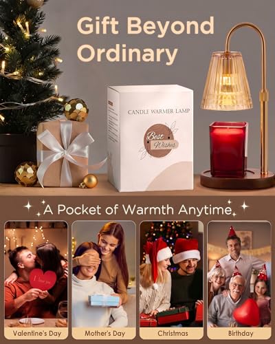 Adjustable Candle Warmer Lamp with Timer & Dimmer - Flameless Wax Melter