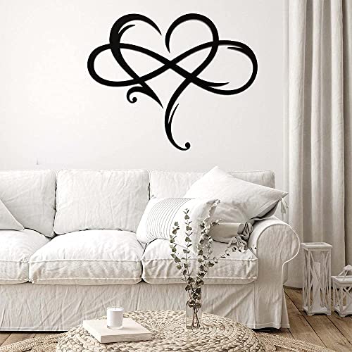 Infinity Heart Metal Wall Art, 15.7-inch Black Steel Love Sign for Home Decor