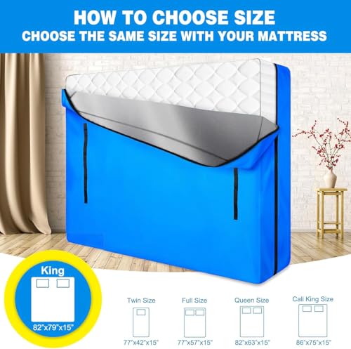 Mattress Storage Bag with Zipper and 8 Carrying Handles - King Size