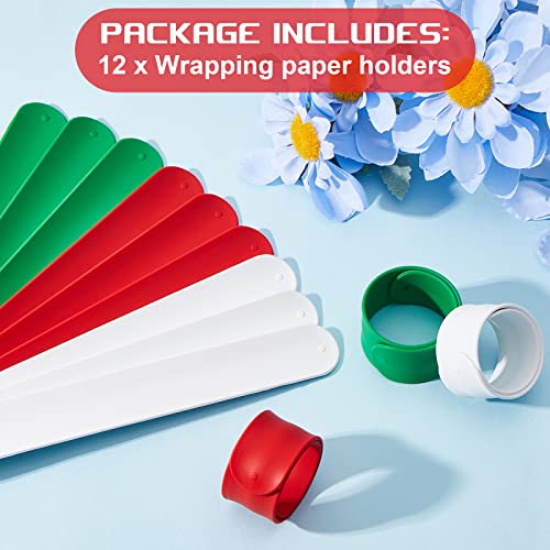 Silicone Wrapping Paper Roll Holder Slap Bands Set, 1x9 Inch Storage