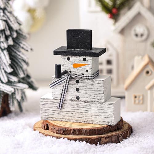Snowman 4-PC Wooden Holiday Table Decor Set (Variation: Snowman) Geelin