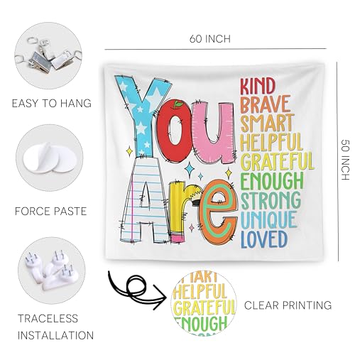 Kids Positive Affirmation Tapestry Wall Hanging - 50x60 Flannel Decor