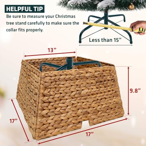 17" Square Christmas Tree Collar for Artificial Trees, Handwoven