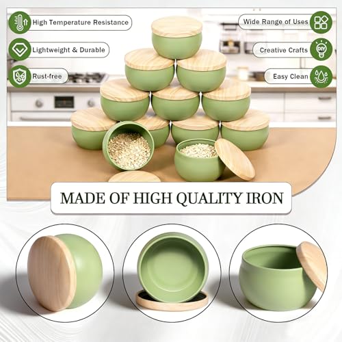 16-Pack 2.5oz Metal Candle Tins with Wood-Grain Lids