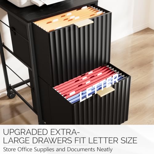 2-Drawer Mobile File Cabinet with Wheels for Under Desk Storage