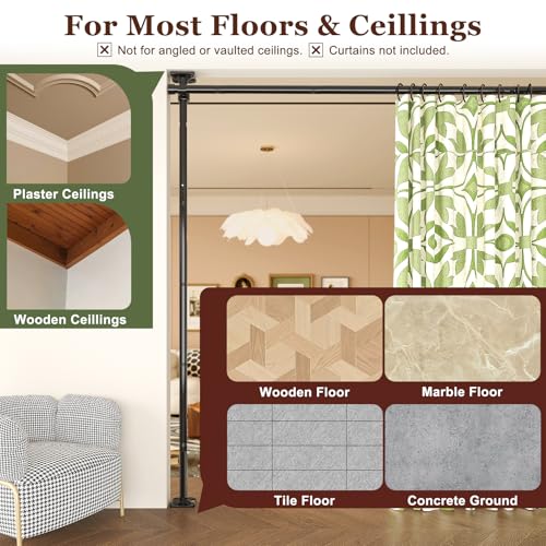 Goovilla Room Divider for Separation, 4-10ft(H) 28-114inch(W), Black