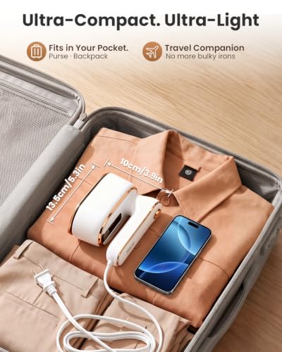 Nirrom Portable Garment Steamer & Iron, 180° Rotatable Handle, 970W